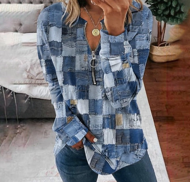 Women's vintage sweater with patchwork