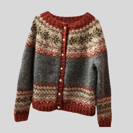 Jacquard Knitted Winter Ethnic Style Sweater