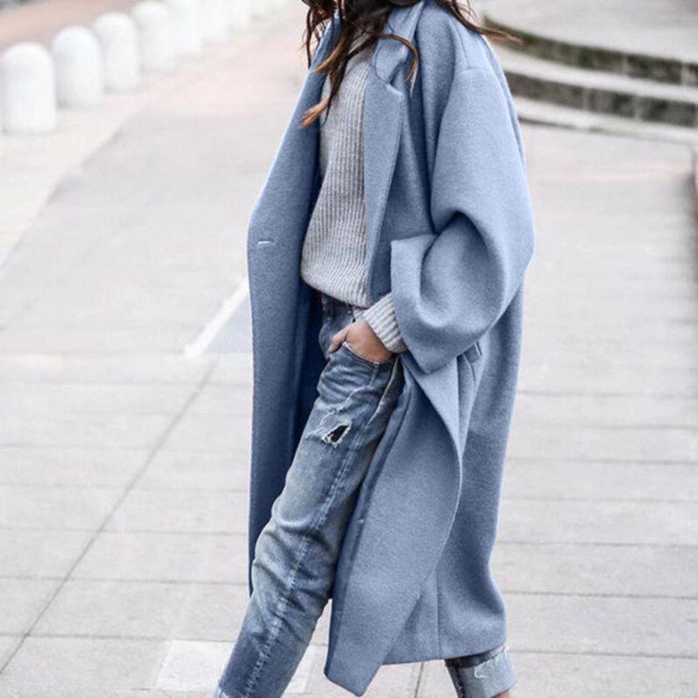 Olivia Oversized Trench Coat | Button Front Pockets Coat