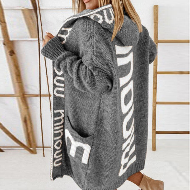 Women's oversized hooded outback cardigan