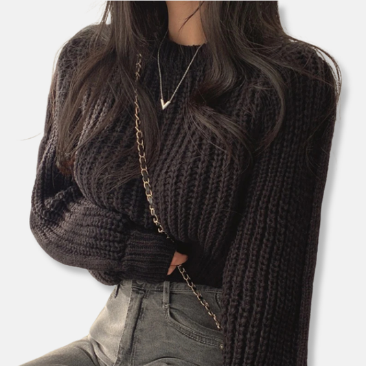 Chunky Knit Relaxed Fit Crew Neck Sweater