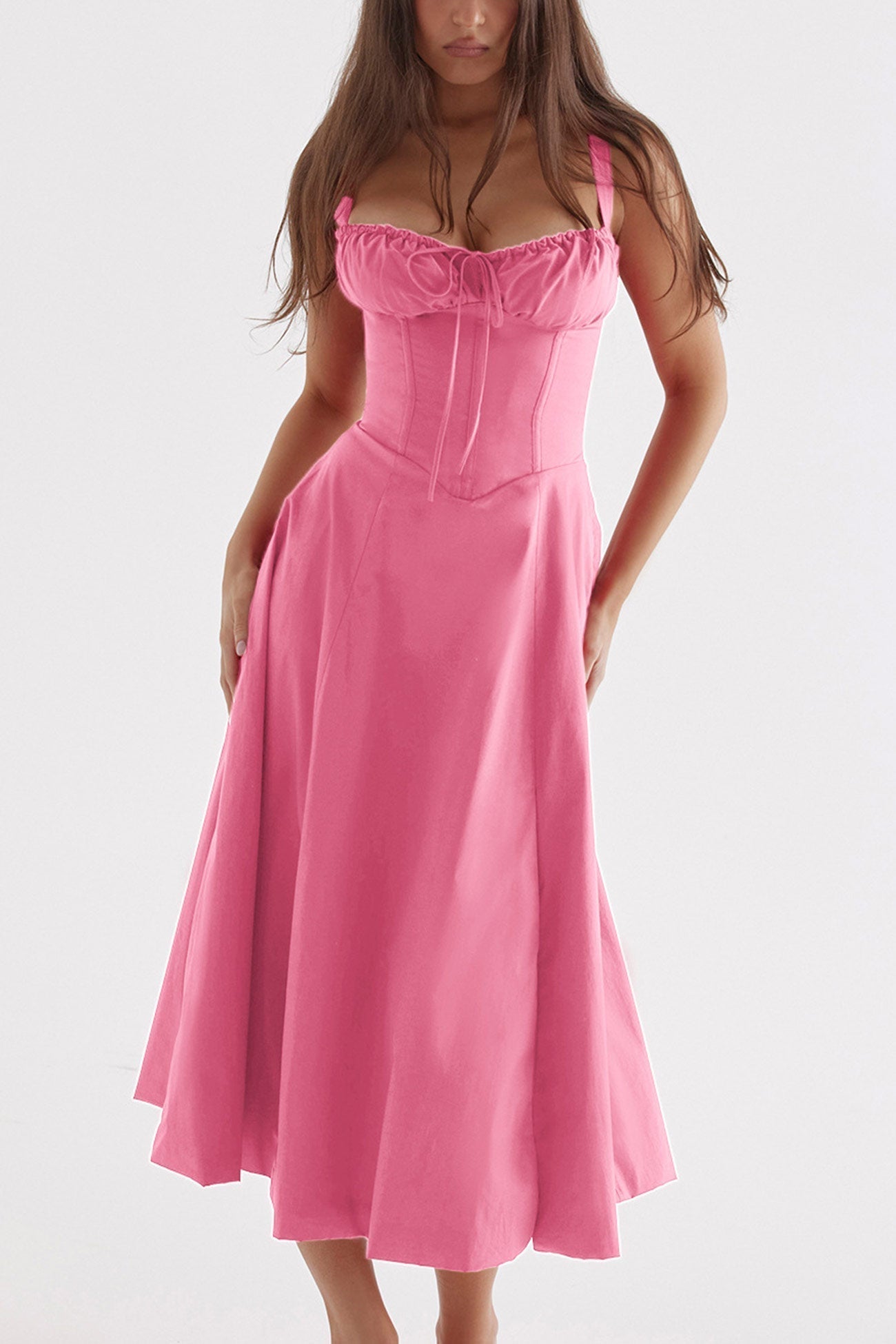 Elegant Sleeveless Fitted Midi Dress