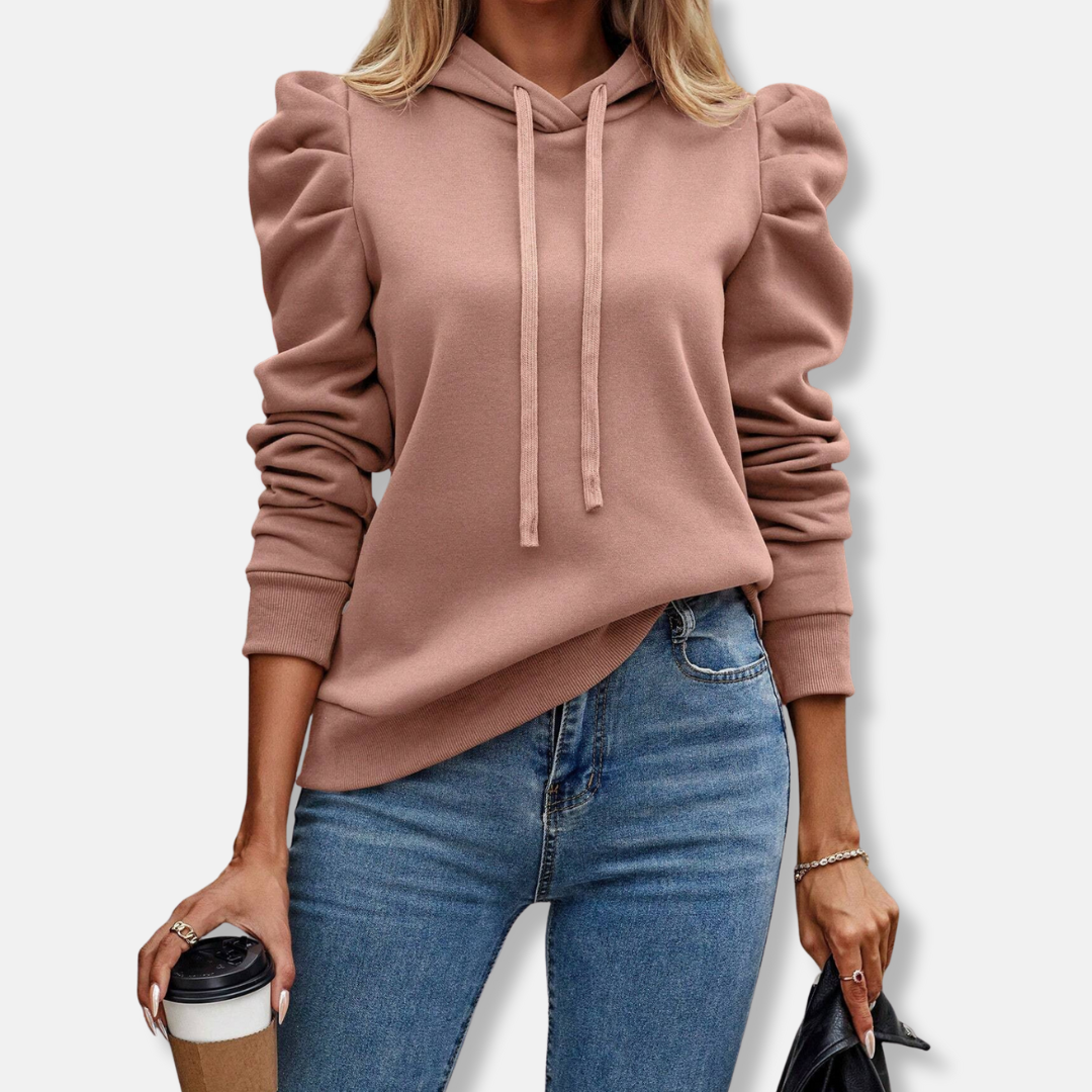 Soft Cotton Blend Relaxed Fit Hooded Top