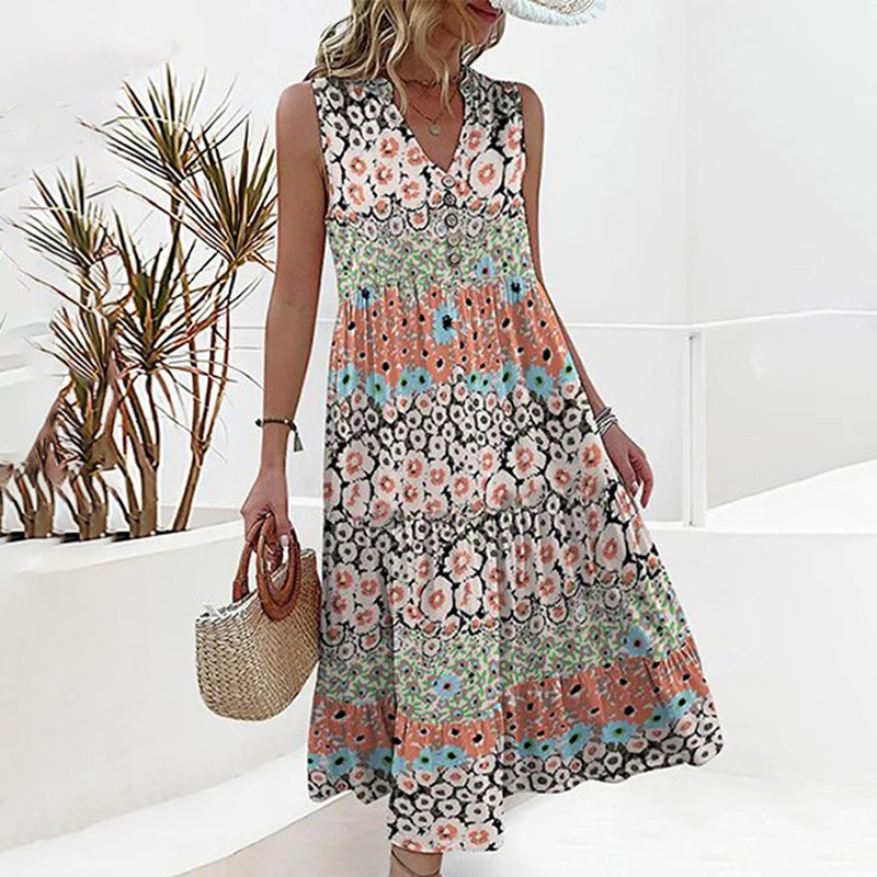 Floral Print Lightweight Midi Dress