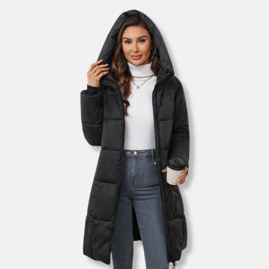 Quilted Insulated Slim Fit Hooded Coat