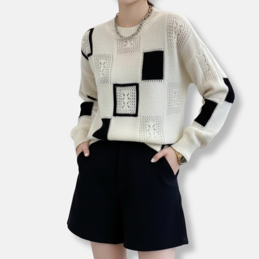 Amelia Wool Pullover Sweater | Relaxed Fit Crewneck Sweater