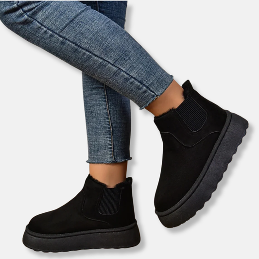 Chunky Platform Faux Suede Chelsea Boots