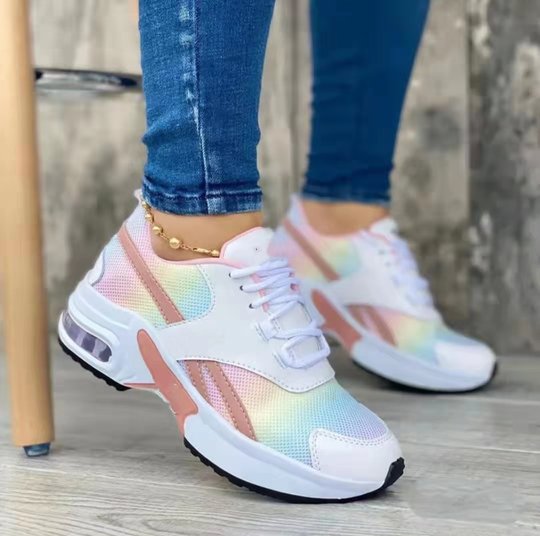 Women's Athletic Sneakers - Breathable Mesh - Lace-Up - Cushioned Sole - Ergonomic Fit