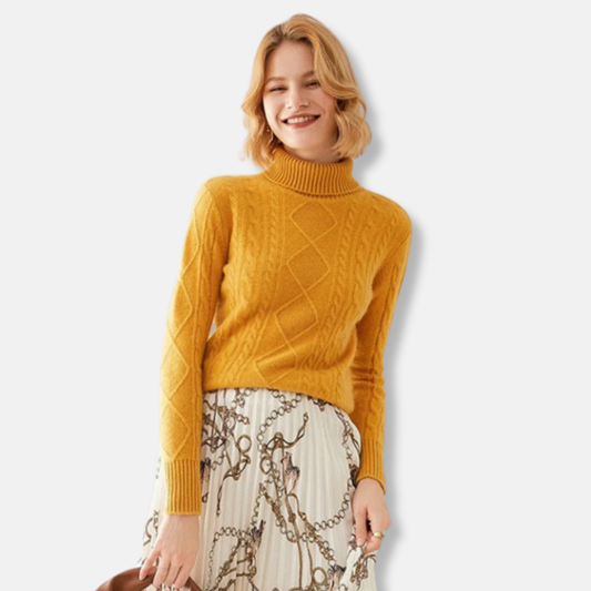 Cable Knit Slim Fit Turtleneck Sweater