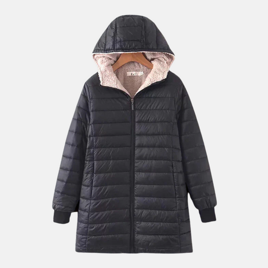 Fleece Lined Relaxed Fit Hooded Coat