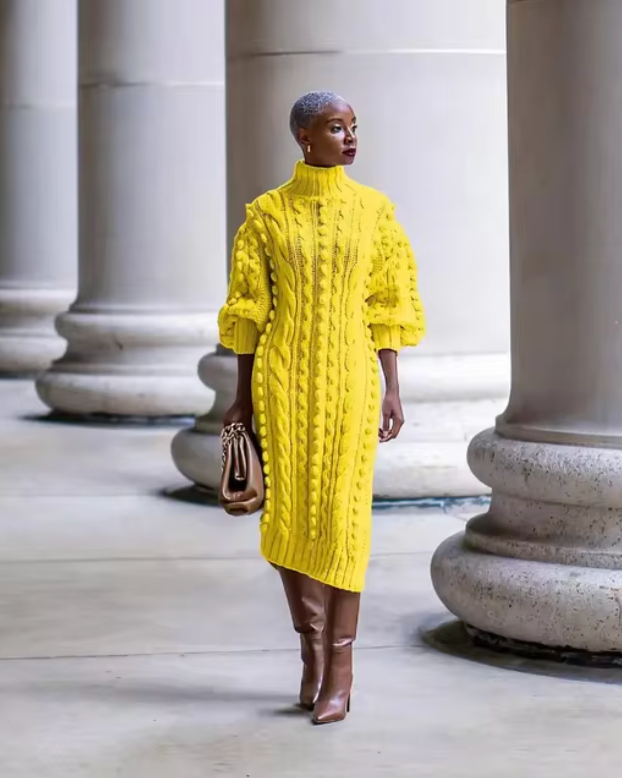 Women's Wool Knitted Turtleneck Dress