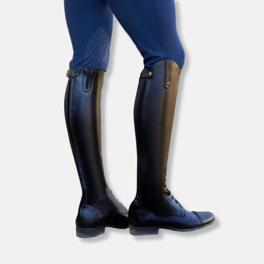 Leather Knee-High Front Lacing Boots