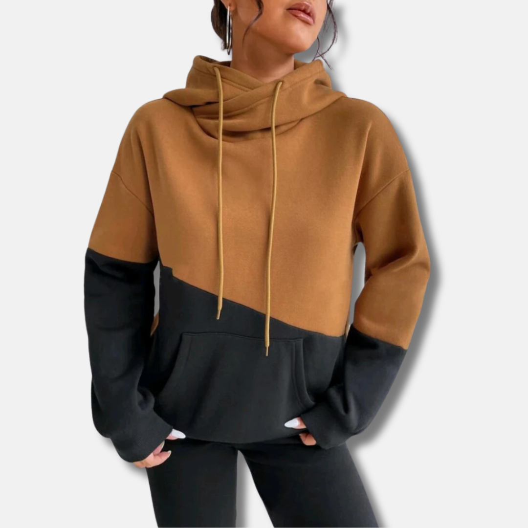 Soft Knit Relaxed Fit Colorblock Hoodie