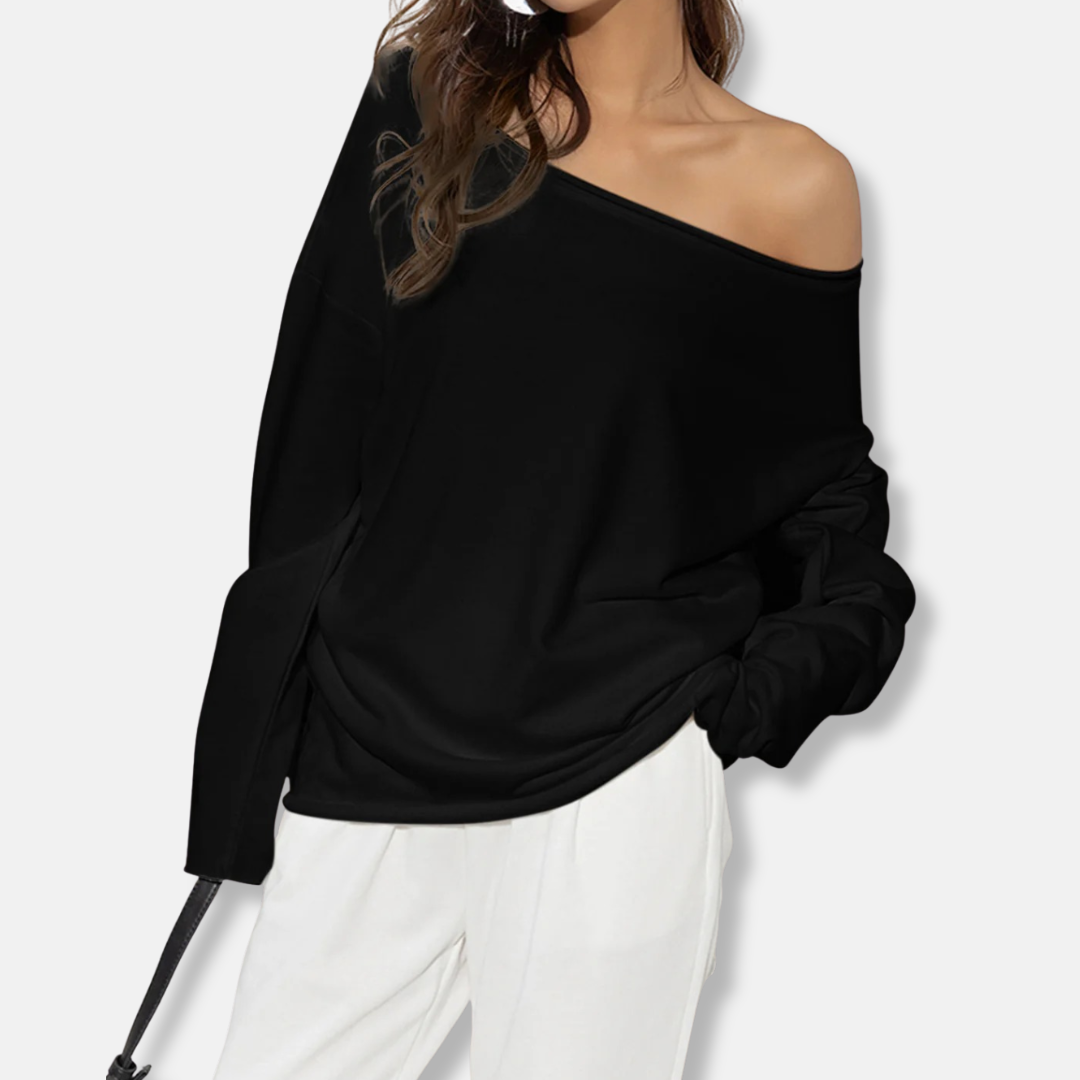 Soft Knit Off-Shoulder Relaxed Two-Piece Set