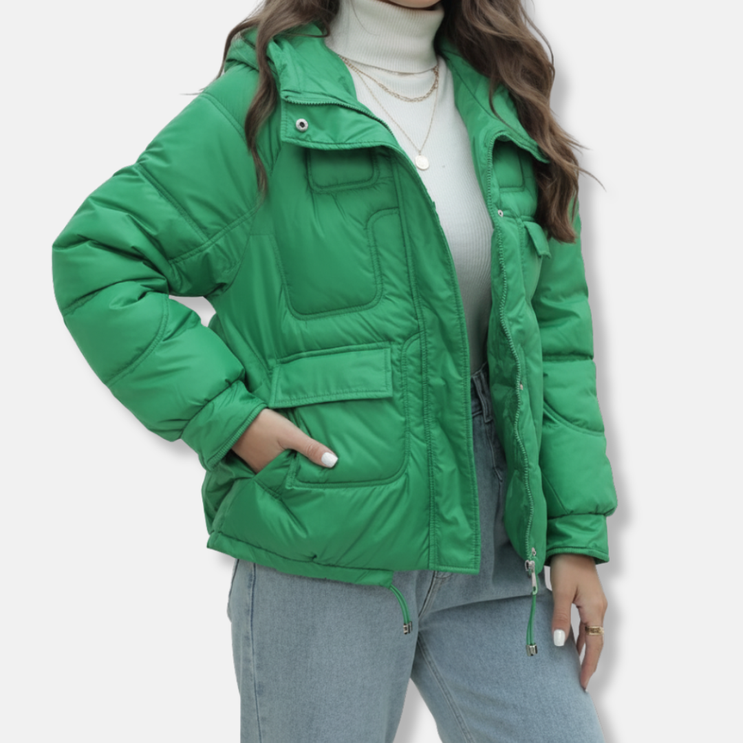 Amelia Puffer Jacket | Hooded Relaxed Fit Jacket