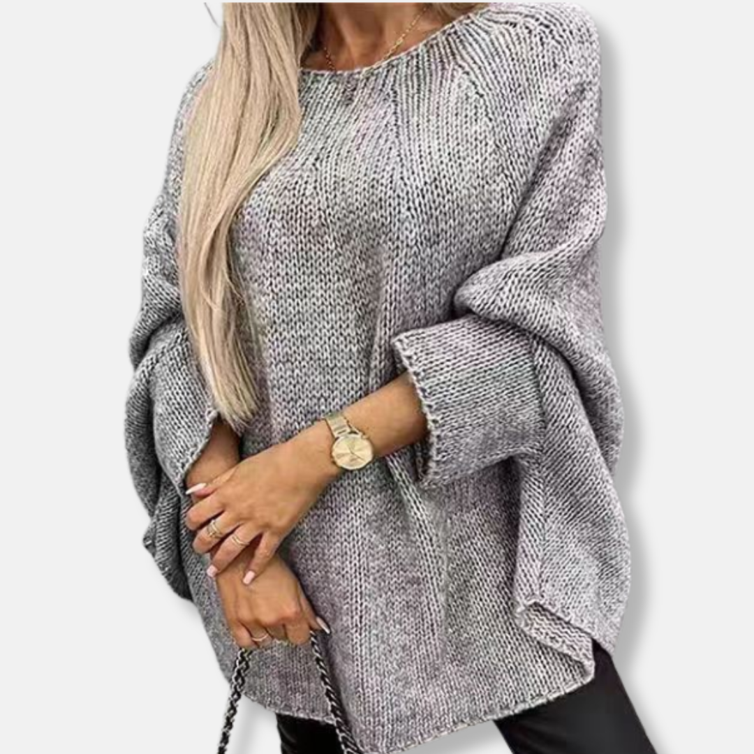 Wool Blend Oversized Batwing Sweater Tunic