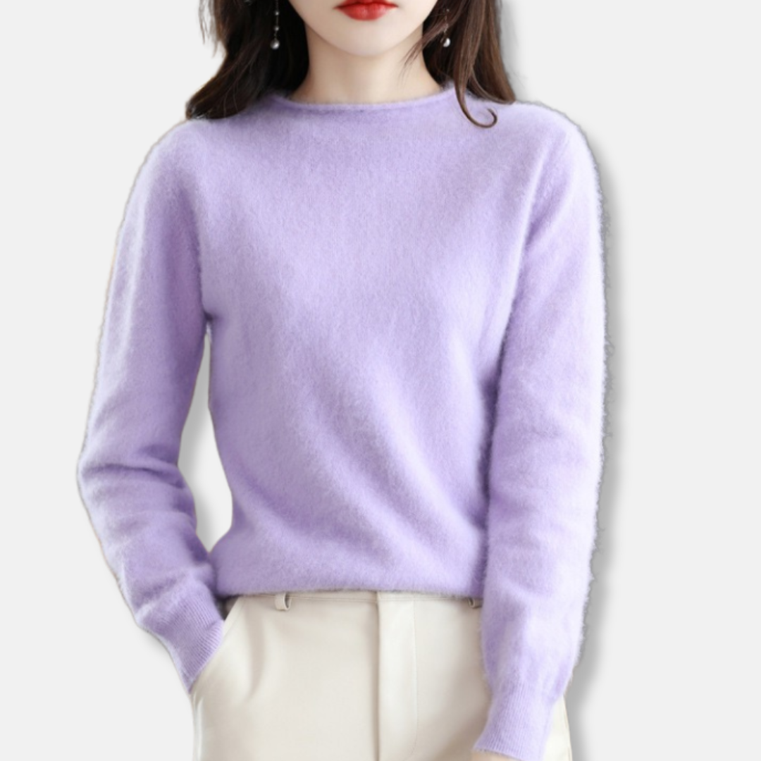 Amelia Relaxed Fit Pullover Sweater | Crewneck Long Sleeve Sweater