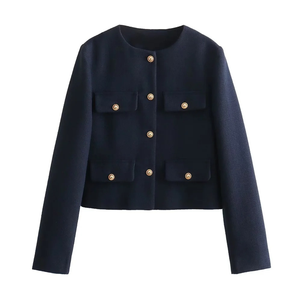 Women's flap pocket short jacket