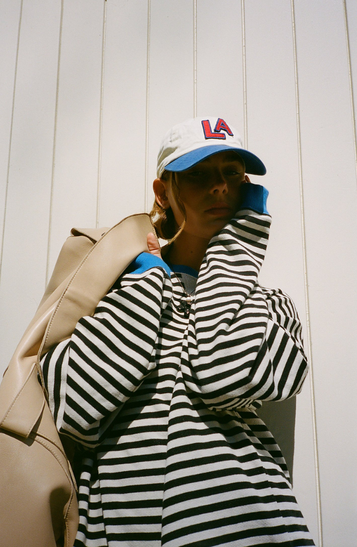 Women's striped color block loose sweatshirt