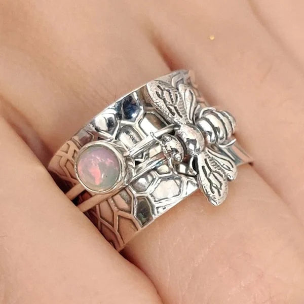 Gemstone Meditation Spinner Ring