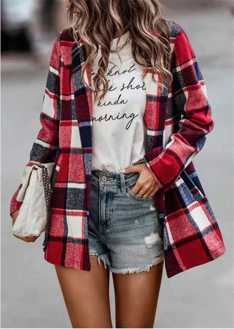 Plaid Patterned Classic Wool Coat