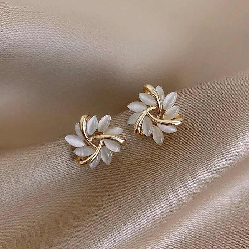 Radiant Opal Petal Earrings