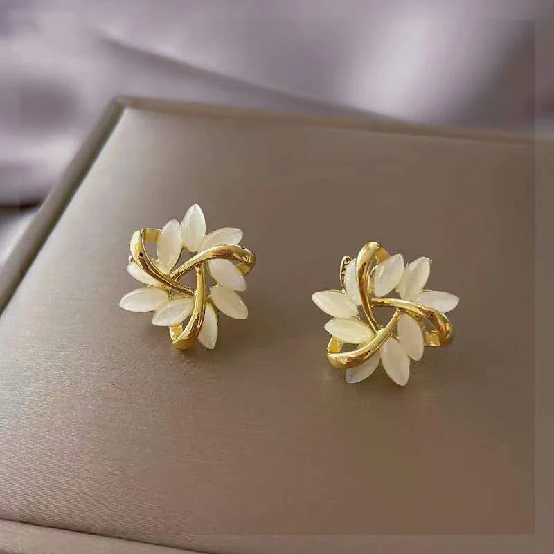 Radiant opal petal earrings