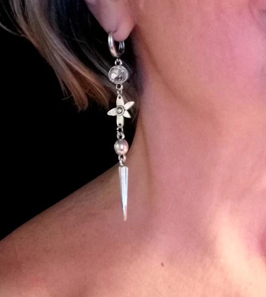 Rhinestone Star Pendant Earrings