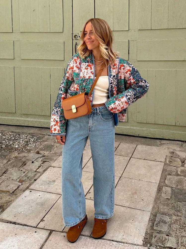 Loose Vintage Print Retro Jacket