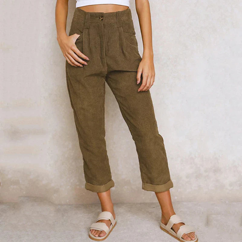 Women's casual street style loose corduroy pants