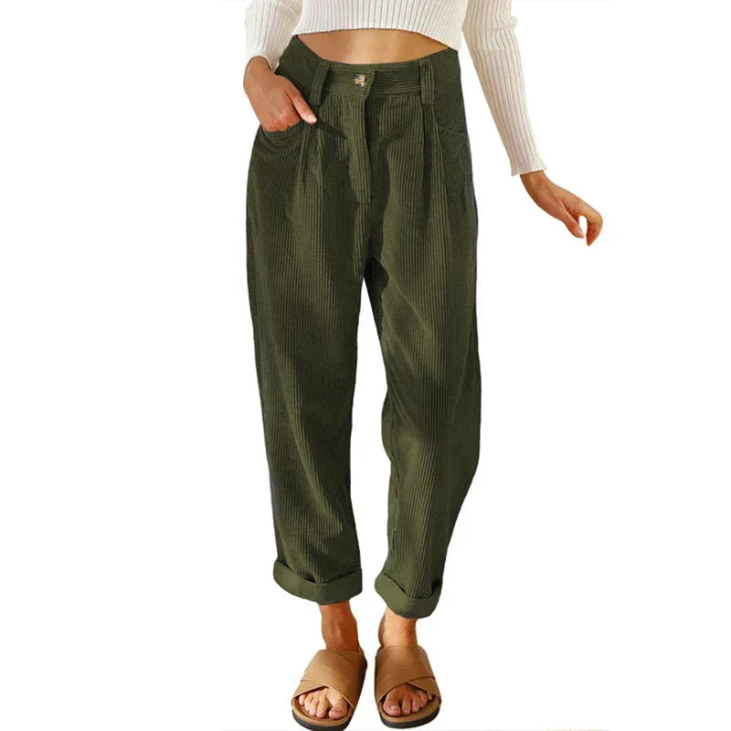 Women's casual street style loose corduroy pants