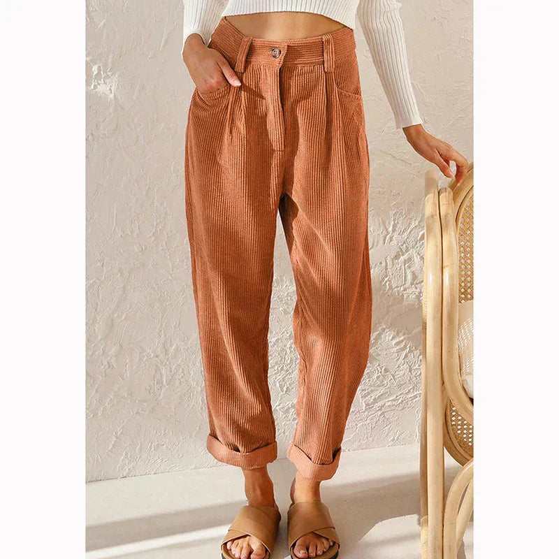 Women's casual street style loose corduroy pants