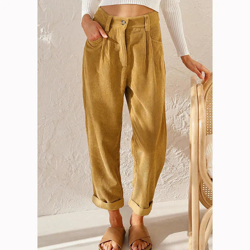Women's casual street style loose corduroy pants