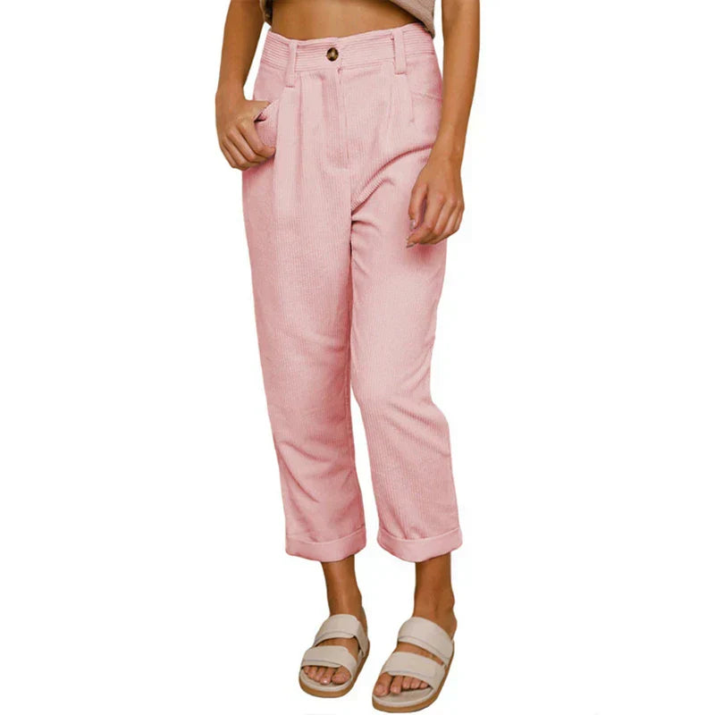 Women's casual street style loose corduroy pants