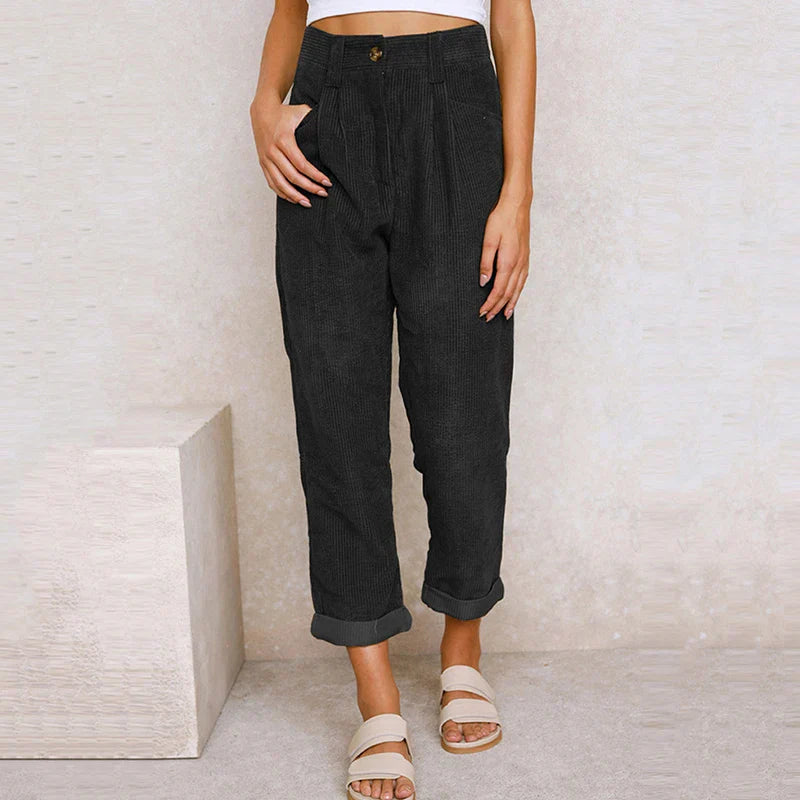 Women's casual street style loose corduroy pants