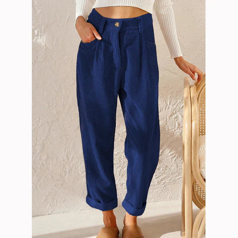Women's casual street style loose corduroy pants