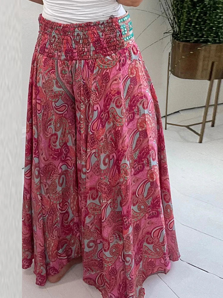 Eva - Airy wide vintage pants in Ibiza style