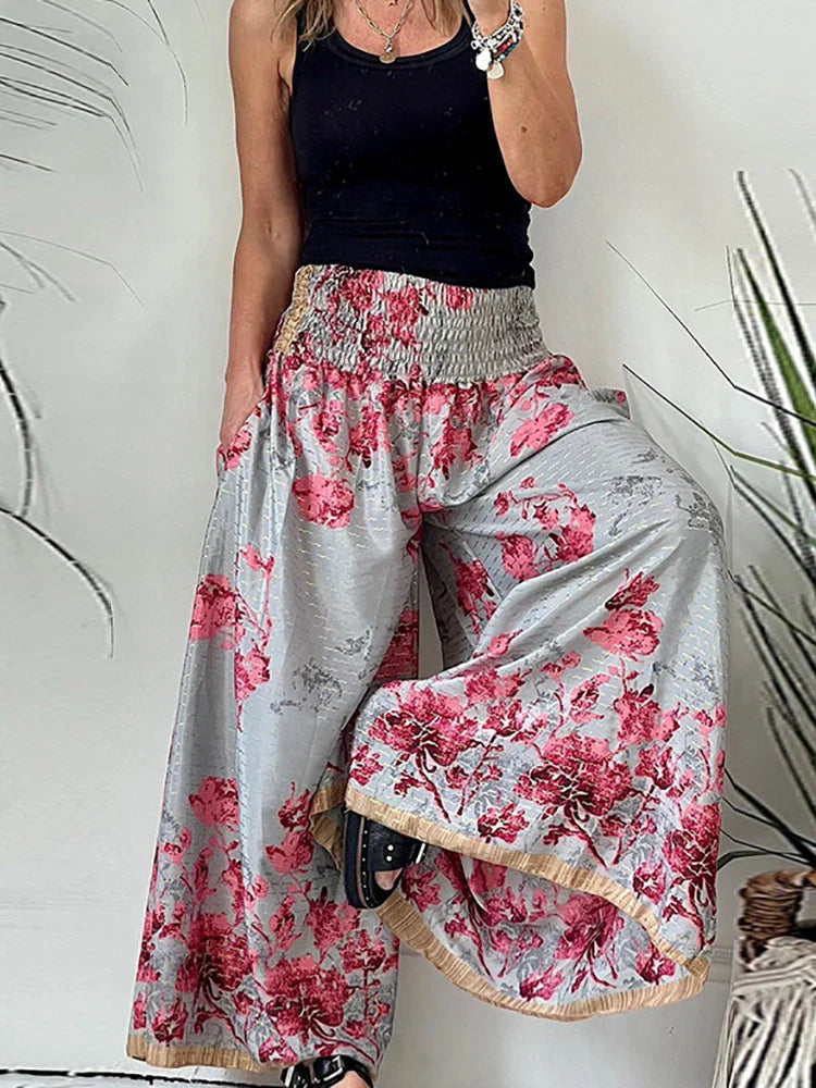 Eva - Airy wide vintage pants in Ibiza style