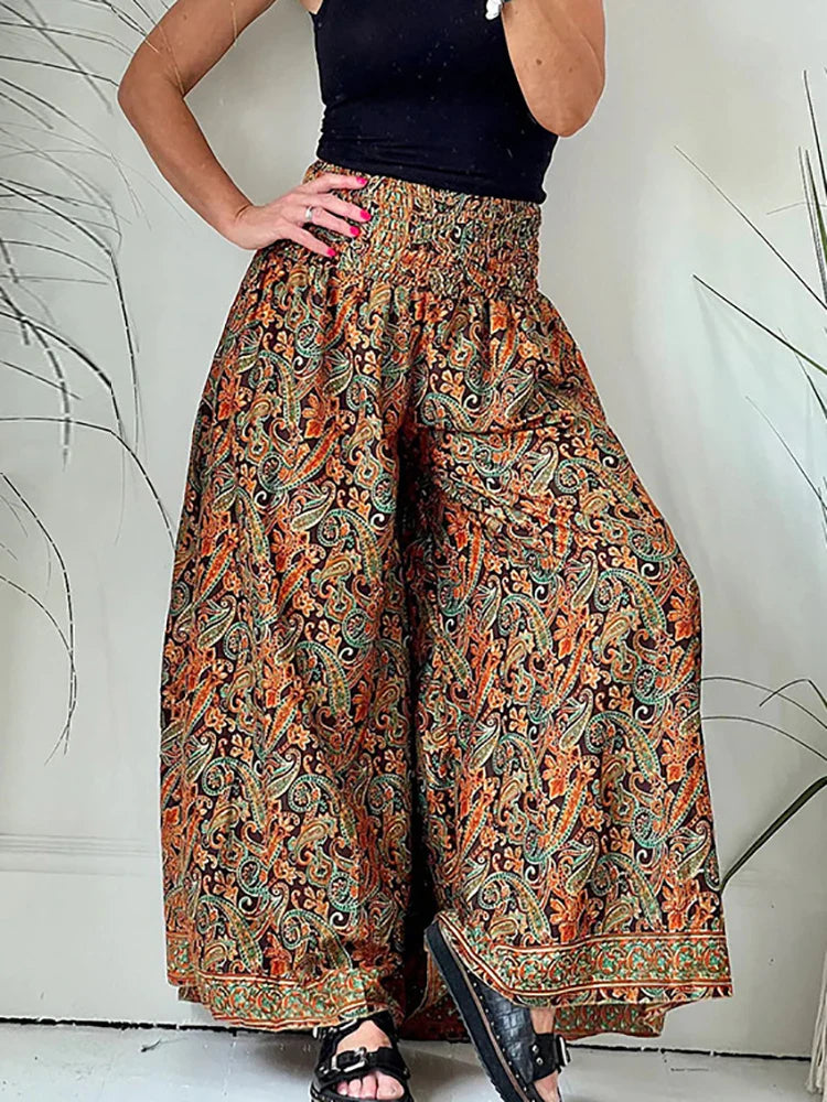 Eva - Airy wide vintage pants in Ibiza style