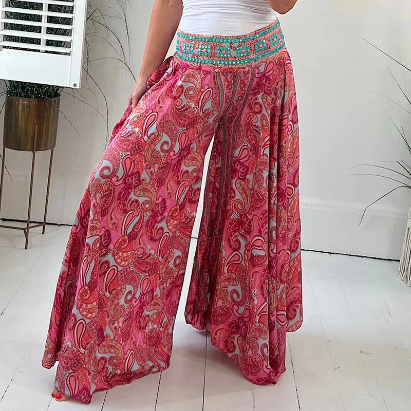 Eva - Airy wide vintage pants in Ibiza style
