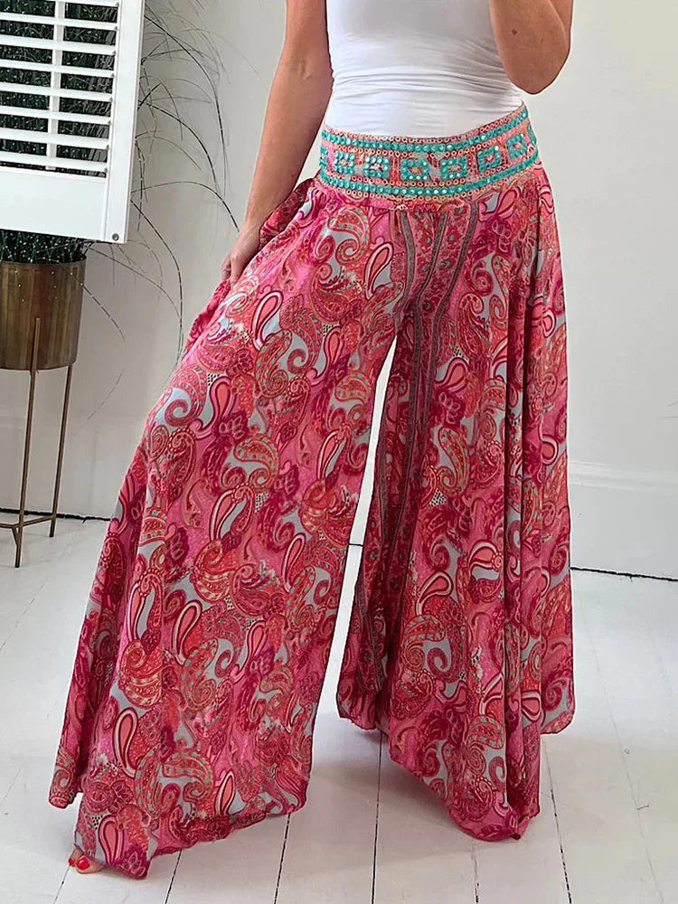 Eva - Airy wide vintage pants in Ibiza style
