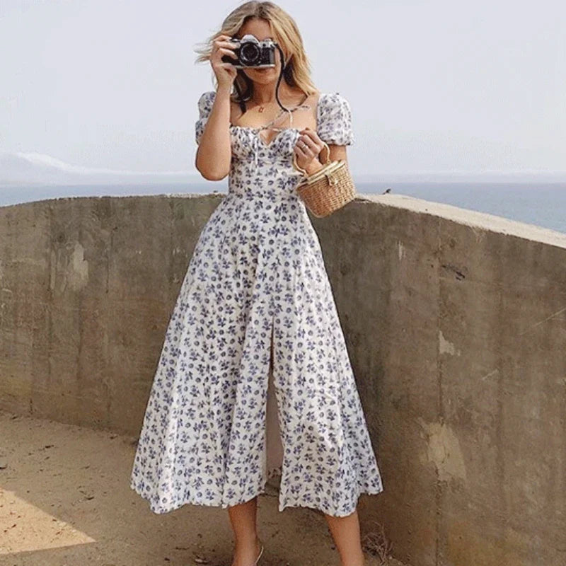 Women's Floral Summer Dress Vintage Style