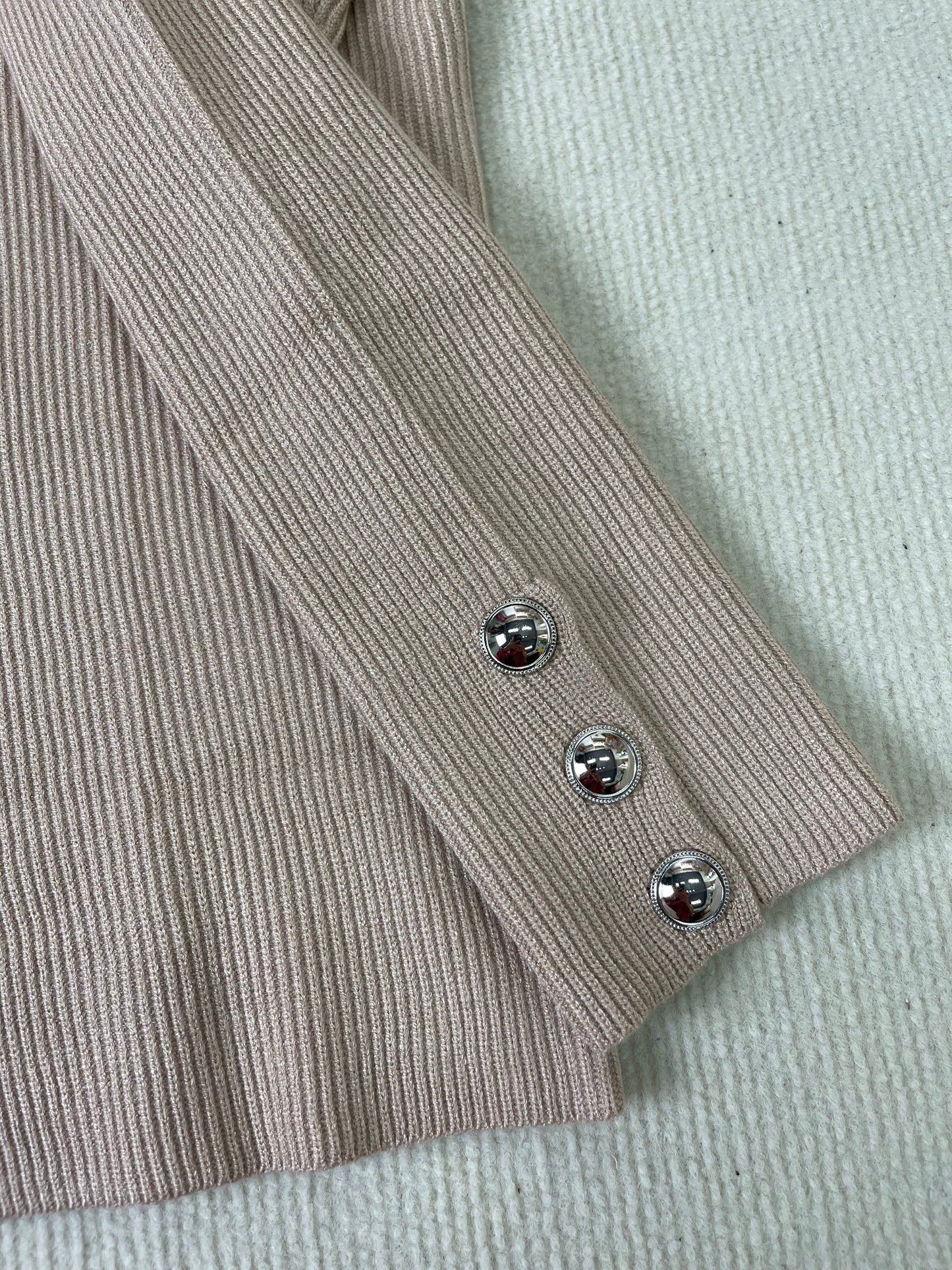 Modern plain sweater with high neckline for women