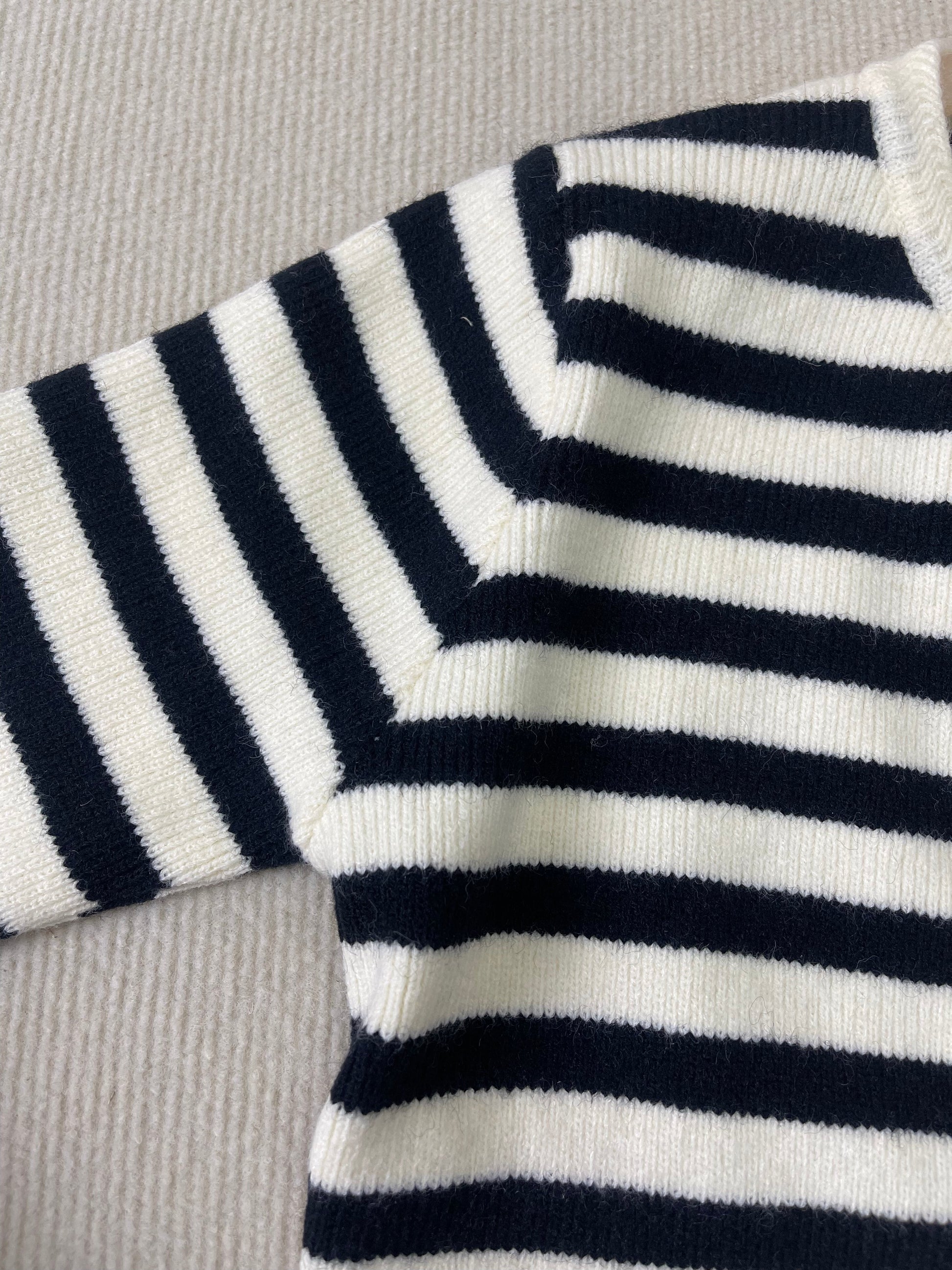 Striped Long-Sleeved Two-Piece Pullover Sweater