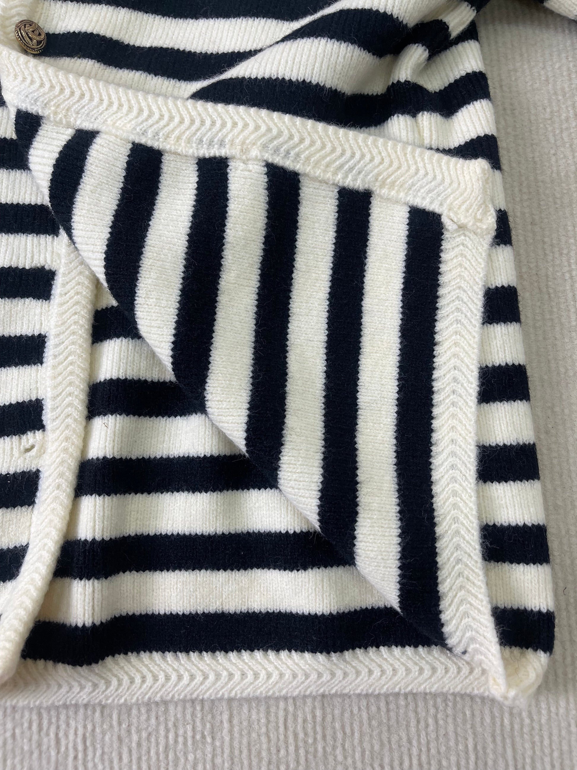 Striped Long-Sleeved Two-Piece Pullover Sweater