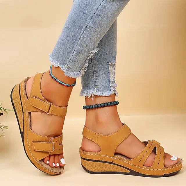 Cushioned Open Toe Wedge Sandals