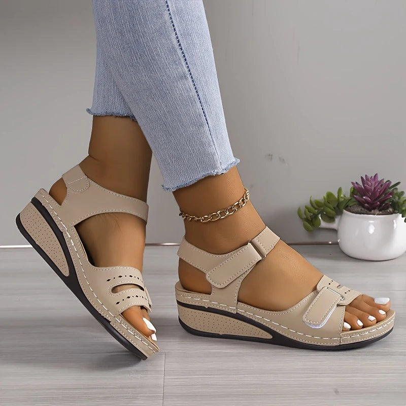 Cushioned Open Toe Wedge Sandals