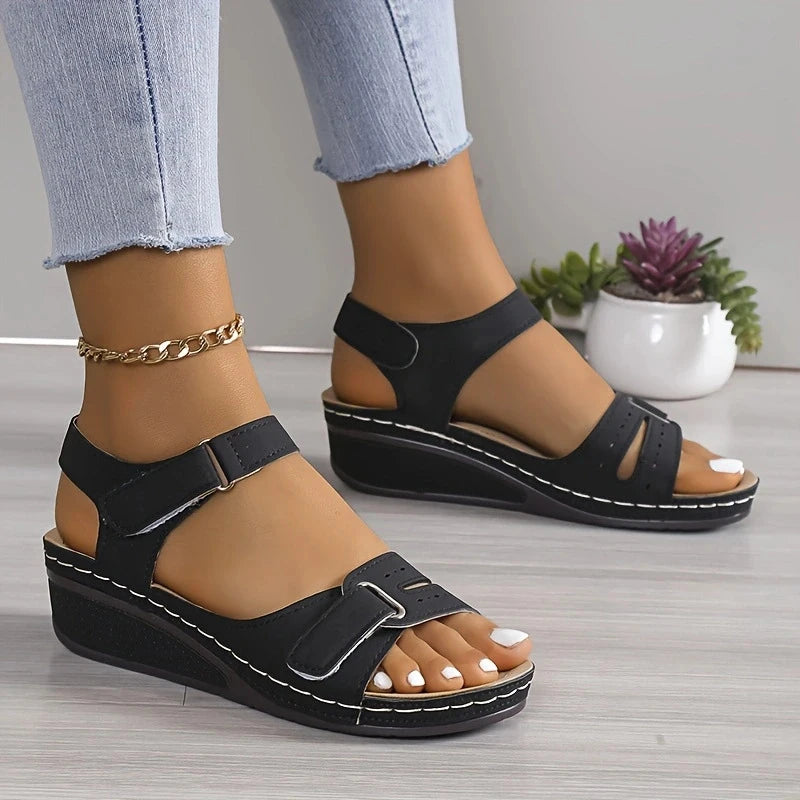 Cushioned Open Toe Wedge Sandals