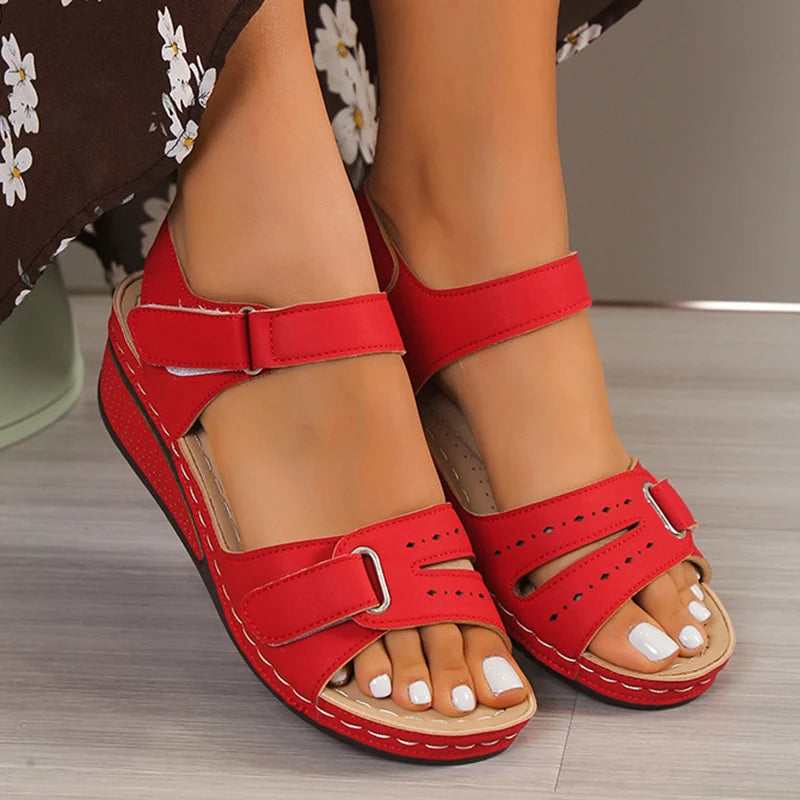 Cushioned Open Toe Wedge Sandals
