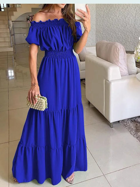 Women's Boho Maxi Dress Elegant Summer Beach Party Dress